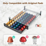 Kitchen Appliance Accessories: CARLA HOME 60 Coffee Pod Holder Drawer with Tempered Glass Capsule Organizer for Nespresso Pods and Sliding Drawer for Kitchen Countertop