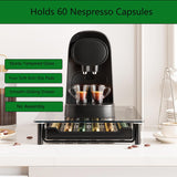 Kitchen Appliance Accessories: CARLA HOME 60 Coffee Pod Holder Drawer with Tempered Glass Capsule Organizer for Nespresso Pods and Sliding Drawer for Kitchen Countertop
