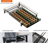 Kitchen Appliance Accessories: CARLA HOME 60 Coffee Pod Holder Drawer with Tempered Glass Capsule Organizer for Nespresso Pods and Sliding Drawer for Kitchen Countertop