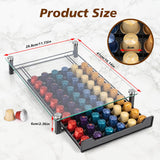 Kitchen Appliance Accessories: CARLA HOME 60 Coffee Pod Holder Drawer with Tempered Glass Capsule Organizer for Nespresso Pods and Sliding Drawer for Kitchen Countertop