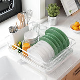 Dish Racks: CARLA HOME Dish Drying Rack for Kitchen Counter with Removable Drip Tray, Utensil Holder and Cutlery Organizer