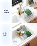 Dish Racks: CARLA HOME Dish Drying Rack for Kitchen Counter with Removable Drip Tray, Utensil Holder and Cutlery Organizer