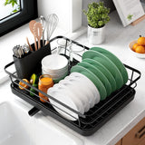 Dish Racks: CARLA HOME Dish Drying Rack for Kitchen Counter with Removable Drip Tray, Utensil Holder and Cutlery Organizer