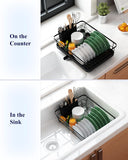 Dish Racks: CARLA HOME Dish Drying Rack for Kitchen Counter with Removable Drip Tray, Utensil Holder and Cutlery Organizer