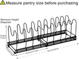 Oven Mitts & Pot Holders: CARLA HOME Expandable Pot and Pan Organizer Rack for Cabinet with 10 Adjustable Dividers, Lid & Cookware Holder for Kitchen Pantry or Countertop Storage