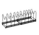 Oven Mitts & Pot Holders: CARLA HOME Expandable Pot and Pan Organizer Rack for Cabinet with 10 Adjustable Dividers, Lid & Cookware Holder for Kitchen Pantry or Countertop Storage