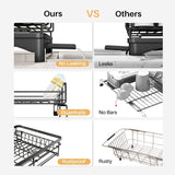 Dish Racks: CARLA HOME Expandable Dish Drying Rack with Drainage Spout, Utensil Holder & Drainboardfor Kitchen Countertop Organizer (1 tier)