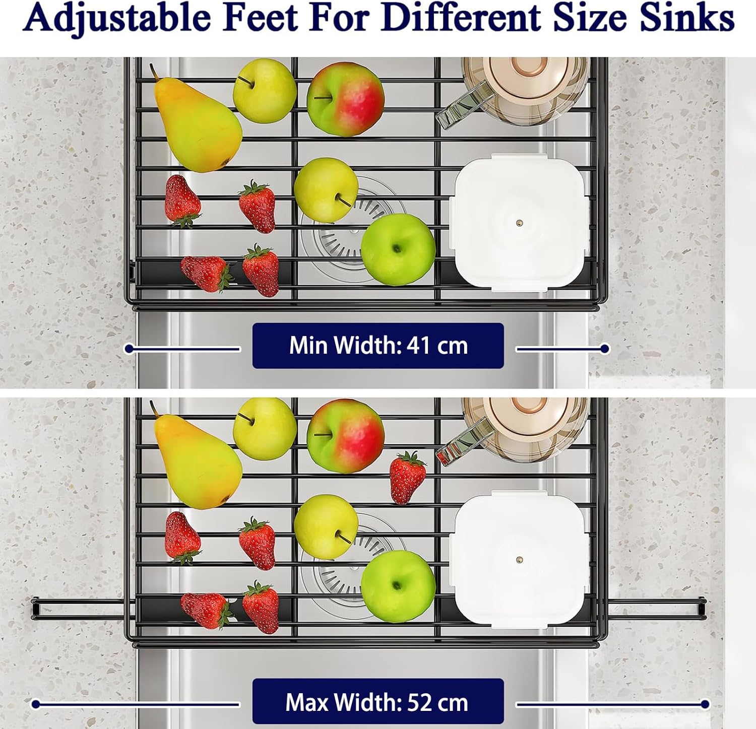 Dish Racks: CARLA HOME Expandable Dish Drying Rack with Drainage Spout, Utensil Holder & Drainboardfor Kitchen Countertop Organizer (1 tier)