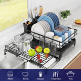Dish Racks: CARLA HOME Expandable Dish Drying Rack with Drainage Spout, Utensil Holder & Drainboardfor Kitchen Countertop Organizer (1 tier)