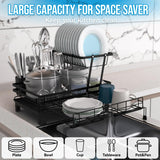 Dish Racks: CARLA HOME Expandable Dish Drying Rack with Drainage Spout, Utensil Holder & Drainboardfor Kitchen Countertop Organizer (2 tier)