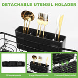 Dish Racks: CARLA HOME Expandable Dish Drying Rack with Drainage Spout, Utensil Holder & Drainboardfor Kitchen Countertop Organizer (2 tier)