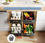 Pull Out Bins: CARLA HOME 2 Pack Pullout Cabinet Kitchen Organizer Drawers with No-Drilling and Adhesive Design for Pantry & Cabinets