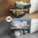 Pull Out Bins: CARLA HOME 2 Pack Pullout Cabinet Kitchen Organizer Drawers with No-Drilling and Adhesive Design for Pantry & Cabinets