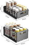 Pull Out Bins: CARLA HOME 2 Pack Pullout Cabinet Kitchen Organizer Drawers with No-Drilling and Adhesive Design for Pantry & Cabinets