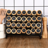 Seasonings & Spices: CARLA HOME 24 Glass Spice Jars with Bamboo Lids, Shaker Tops, 180 Spice Labels, White Pen & Funnel for Kitchen Organization, Spice Rack, Seasoning & Herb Storage