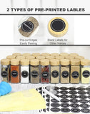 Seasonings & Spices: CARLA HOME 24 Glass Spice Jars with Bamboo Lids, Shaker Tops, 180 Spice Labels, White Pen & Funnel for Kitchen Organization, Spice Rack, Seasoning & Herb Storage
