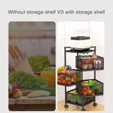 Food Storage: CARLA HOME Metal 5-Tier Rolling Vegetable and Fruit Basket Cart Stand for Kitchen & Storage