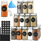 Seasonings & Spices: CARLA HOME 24 Glass Spice Jars with Lids, Shaker Tops, 180 Spice Labels, White Pen & Funnel for Kitchen Organization, Spice Rack, Seasoning & Herb Storage
