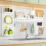 Kitchen Appliance Accessories: CARLA HOME Pegboard Wall Organizer Kit with 6 Modular Pegboards & 21 Accessories for Kitchen, Office, Gaming & Craft Storage