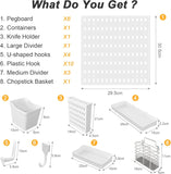 Kitchen Appliance Accessories: CARLA HOME Pegboard Wall Organizer Kit with 6 Modular Pegboards & 21 Accessories for Kitchen, Office, Gaming & Craft Storage