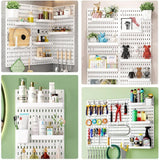 Wall Storage Racks: CARLA HOME Pegboard Wall Organizer Kit with 3 Modular Panels & 17 Accessories for Office, Gaming & Craft Storage