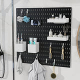 Wall Storage Racks: CARLA HOME Pegboard Wall Organizer Kit  2 Black Modular Pegboards with 10 Accessories for Office, Gaming & Home Storage