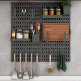 Wall Storage Racks: CARLA HOME Pegboard Wall Organizer Kit  2 Black Modular Pegboards with 10 Accessories for Office, Gaming & Home Storage