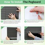 Wall Storage Racks: CARLA HOME Pegboard Wall Organizer Kit  2 Black Modular Pegboards with 10 Accessories for Office, Gaming & Home Storage
