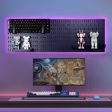 Wall Storage Racks: CARLA HOME Pegboard Wall Organizer Kit with 3 Modular Black Panels & 17 Accessories for Gaming, Office & Craft Storage
