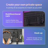 Wall Storage Racks: CARLA HOME Pegboard Wall Organizer Kit with 3 Modular Black Panels & 17 Accessories for Gaming, Office & Craft Storage