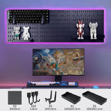 Wall Storage Racks: CARLA HOME Pegboard Wall Organizer Kit with 3 Modular Black Panels & 17 Accessories for Gaming, Office & Craft Storage