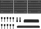 Wall Storage Racks: CARLA HOME Pegboard Wall Organizer Kit with 3 Modular Black Panels & 17 Accessories for Gaming, Office & Craft Storage