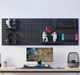 Wall Storage Racks: CARLA HOME Pegboard Wall Organizer Kit with 4 Modular Black Pegboards & 19 Accessories for Gaming, Office & Craft Storage (Black)
