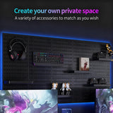Wall Storage Racks: CARLA HOME Pegboard Wall Organizer Kit with 4 Modular Black Pegboards & 19 Accessories for Gaming, Office & Craft Storage (Black)