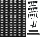 Wall Storage Racks: CARLA HOME Pegboard Wall Organizer Kit with 4 Modular Black Pegboards & 19 Accessories for Gaming, Office & Craft Storage (Black)