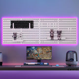 Wall Storage Racks: CARLA HOME Pegboard Wall Organizer Kit with 4 Modular Black Pegboards & 19 Accessories for Gaming, Office & Craft Storage (White)