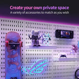 Wall Storage Racks: CARLA HOME Pegboard Wall Organizer Kit with 4 Modular Black Pegboards & 19 Accessories for Gaming, Office & Craft Storage (White)
