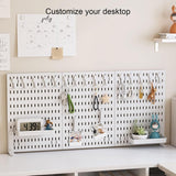 Desk Accessories: CARLA HOME Desk Pegboard Organizer Kit  with Hooks, Tray & Mount Ideal for Office, Gaming Setup & Home Workspace Organization (White)