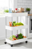 Utility Trolleys: CARLA HOME Slim Storage Cart Organizer Trolley with Wheels for Kitchen, Bathroom, Laundry & Narrow Spaces (3 tier)