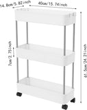 Utility Trolleys: CARLA HOME Slim Storage Cart Organizer Trolley with Wheels for Kitchen, Bathroom, Laundry & Narrow Spaces (3 tier)