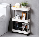 Utility Trolleys: CARLA HOME Slim Storage Cart Organizer Trolley with Wheels for Kitchen, Bathroom, Laundry & Narrow Spaces (3 tier)