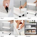 Utility Trolleys: CARLA HOME Slim Storage Cart Organizer Trolley with Wheels for Kitchen, Bathroom, Laundry & Narrow Spaces (3 tier)