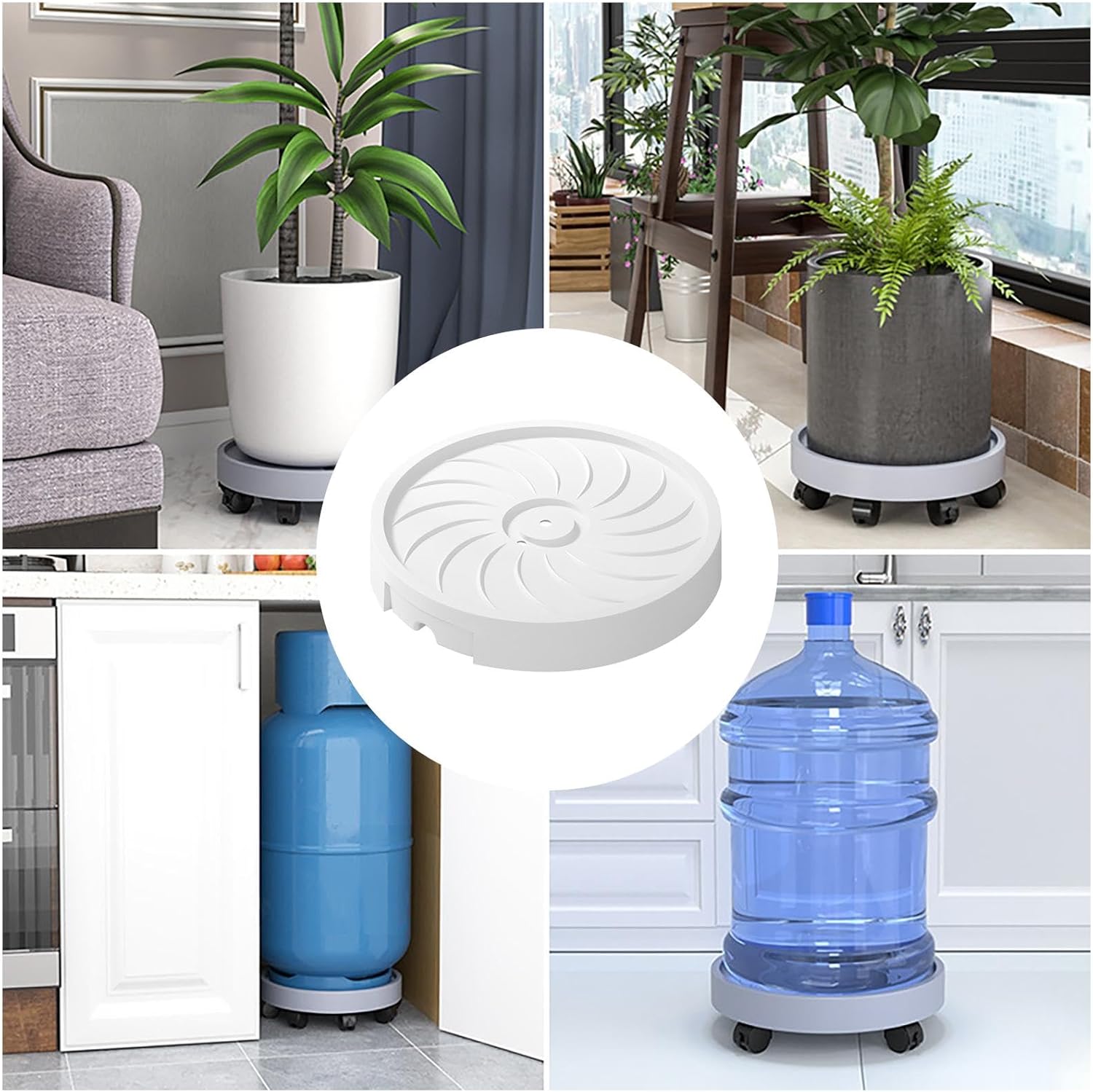 Pots, Planters & Accessories: CARLA HOME 2-Pack Rolling Plant Stand with 360° Wheels for Indoor Pots (26 cm)