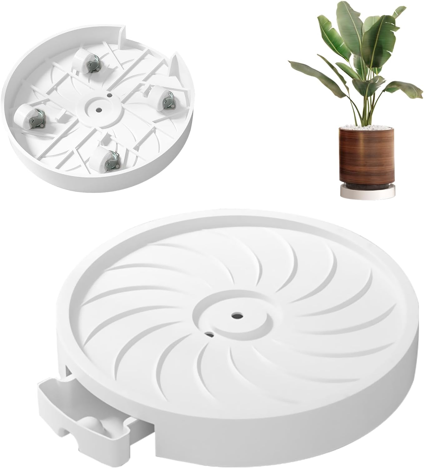 Pots, Planters & Accessories: CARLA HOME 2-Pack Rolling Plant Stand with 360° Wheels for Indoor Pots (26 cm)