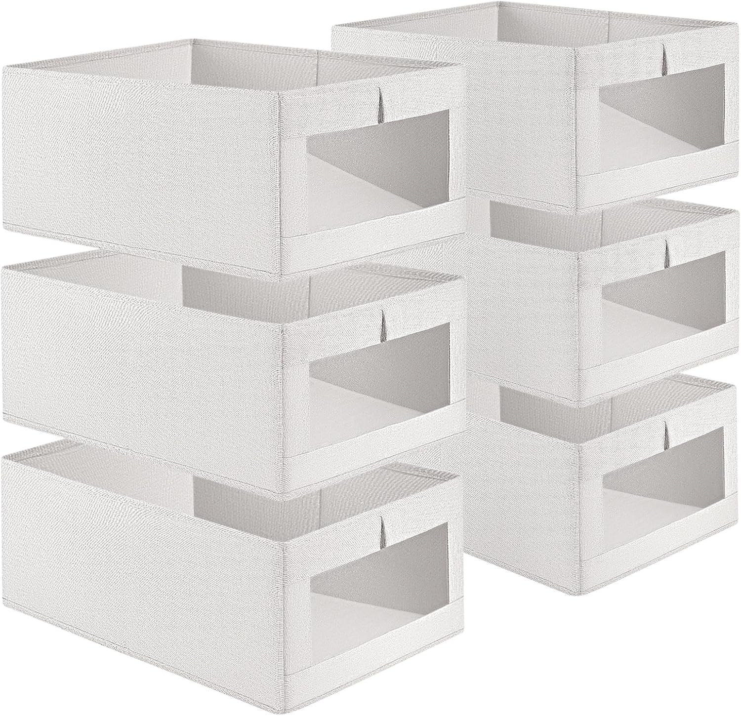 Clothing & Wardrobe Storage: CARLA HOME 6 Pack Closet Storage Bins with Clear Window for Shelves, Clothes, Toys, Wardrobe & Bedroom Organization