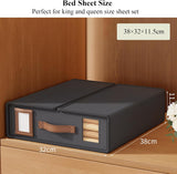 Pillowcases: CARLA HOME Bed Sheet Organizer Set of 4 with Handle & Window for Covers, Pillowcases, Blankets, Clothes & Sheets (Black)