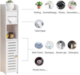 Toilet Paper Holders: CARLA HOME Slim Bathroom Cabinet with Toilet Paper Holder for Toilet or Laundry Room