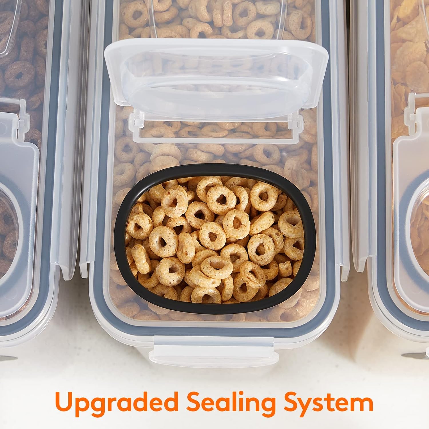 Food Storage: CARLA HOME Airtight Cereal Storage Containers BPA-Free Food Dispensers with Pouring Lids for Pantry & Kitchen (4 Pack 2,5L)