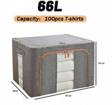 Clothing & Wardrobe Storage: CARLA HOME 3 pack Large Clothes Storage Bins with Lids for Clothing, Bedding, Blankets, Toys (66L capacity - Grey)