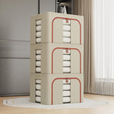 Clothing & Wardrobe Storage: CARLA HOME 3 pack Large Clothes Storage Bins with Lids for Clothing, Bedding, Blankets, Toys (66L capacity - Beige)